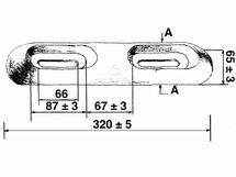 Aluminium anode boutmontage 2,2 kg LxB 320x65mm