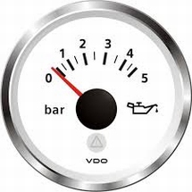 VDO oliedrukmeter  wit  12/24V  Ø 52mm  0-10 bar