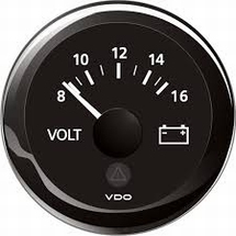 VDO Voltmeter  8-16V  zwart diameter  52mm