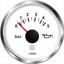 VDO oliedrukmeter  zwart/chroom  12/24V  Ø 52mm 0-25 bar