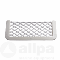 Opbergnet wit kunsstof met wit elastisch net hxb  180x365mm