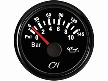 CN oliedrukmeter  0-5 bar zwart  diameter  52mm