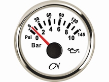 CN oliedrukmeter  0-10 bar chroom/wit  diameter  52mm
