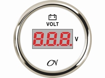 CN Voltmeter    wit/chroom digitaal  diameter  52mm