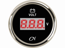 CN Voltmeter   zwart/chroom digitaal  diameter  52mm