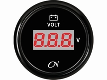 CN Voltmeter   zwart/chroom digitaal  diameter  52mm