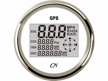CN GPS Snelheismeter  met compas digitaal wit/chroom Ø 96mm