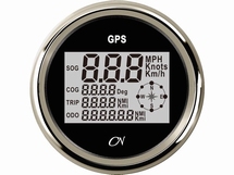CN GPS Snelheismeter  met compas digitaal zwar/chroom Ø 96mm