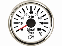 CN  uitlaatgas temperatuurmeter analoog wit/chroom