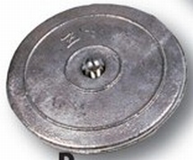 Zinken roerblad-anode  diam. 70 mm (paar met bout)