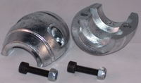 Zinken schroefas-anode as diam. 38 mm bolvormig
