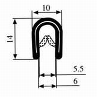 Zelfklemmend U-profiel zwart 2-5 mm