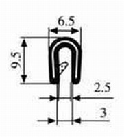 Zelfklemmend U-profiel zwart 1-3 mm