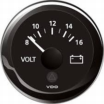 VDO Voltmeter  18-32V  zwart diameter  52mm