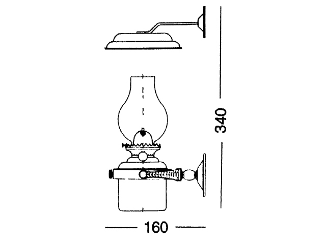 Hutslingerlamp messing