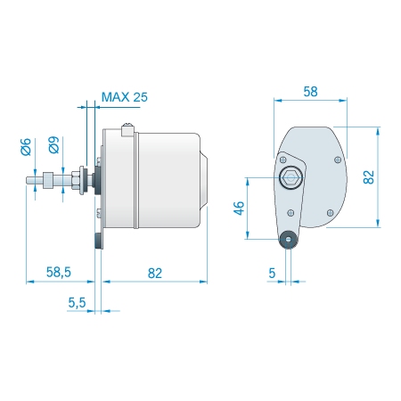 Roca ruitenwisserset compleet met motor, arm en wisserblad