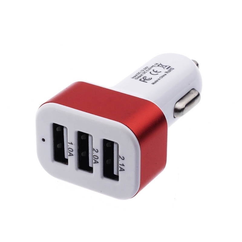 UsB plug 3 voudig  12/24V  uitgang 5 volt   rood