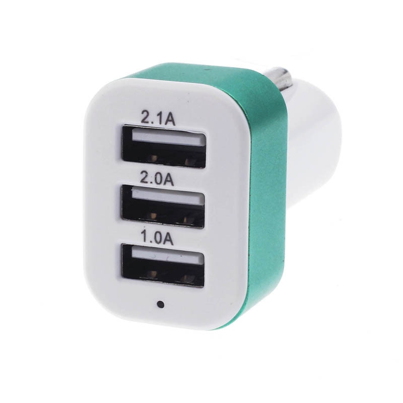 UsB plug 3 voudig  12/24V  uitgang 5 volt  groen