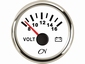 CN Voltmeter 8-16V wit/chroom diameter 52mm