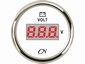 CN Voltmeter    wit/chroom digitaal  diameter  52mm